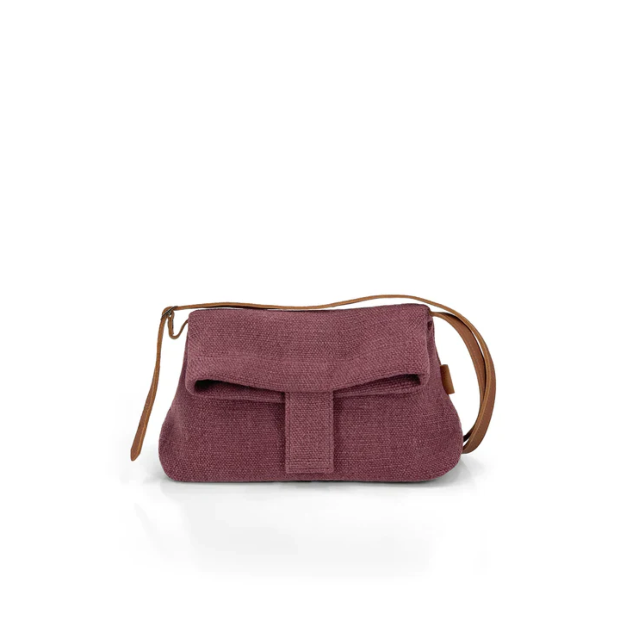 Natural Cross Body Bag Plum