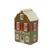 Alsace Tea Light House Christmas Green with Shutters