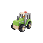 Rubber Wheeled Wooden Tractor Green