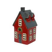 Alsace Tea Light Cottage Red with Wreath
