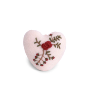 Felt Christmas Heart with Branch Decoration White