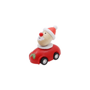 Wooden Christmas Pull Back Car Santa