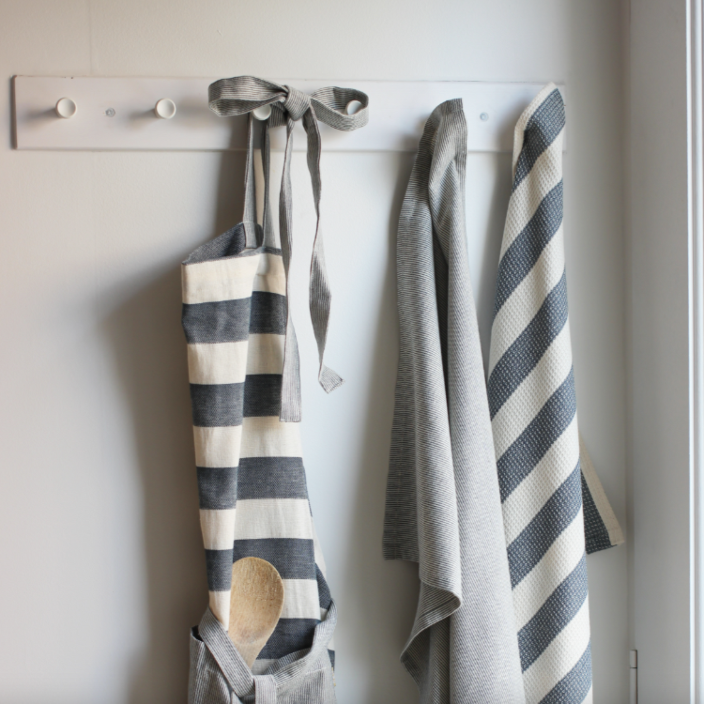 Stripe Tea Towel Set Dark Slate