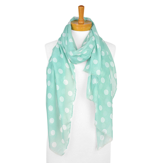 Light Green Polka Dot Scarf