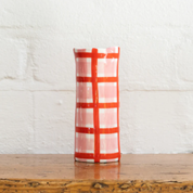 Pink & Red Gingham Small Vase