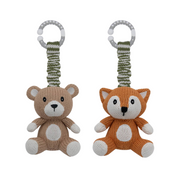 2 Pack Stroller Toy Bear & Fox