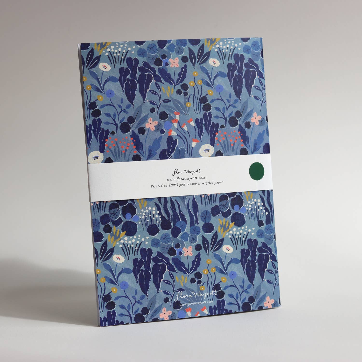 Blue Grey Floral Journal Notebook