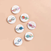 Liberty Print Button Bobble Set Aqua One