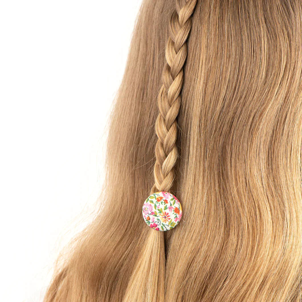 Liberty Print Button Bobble Set Aqua One