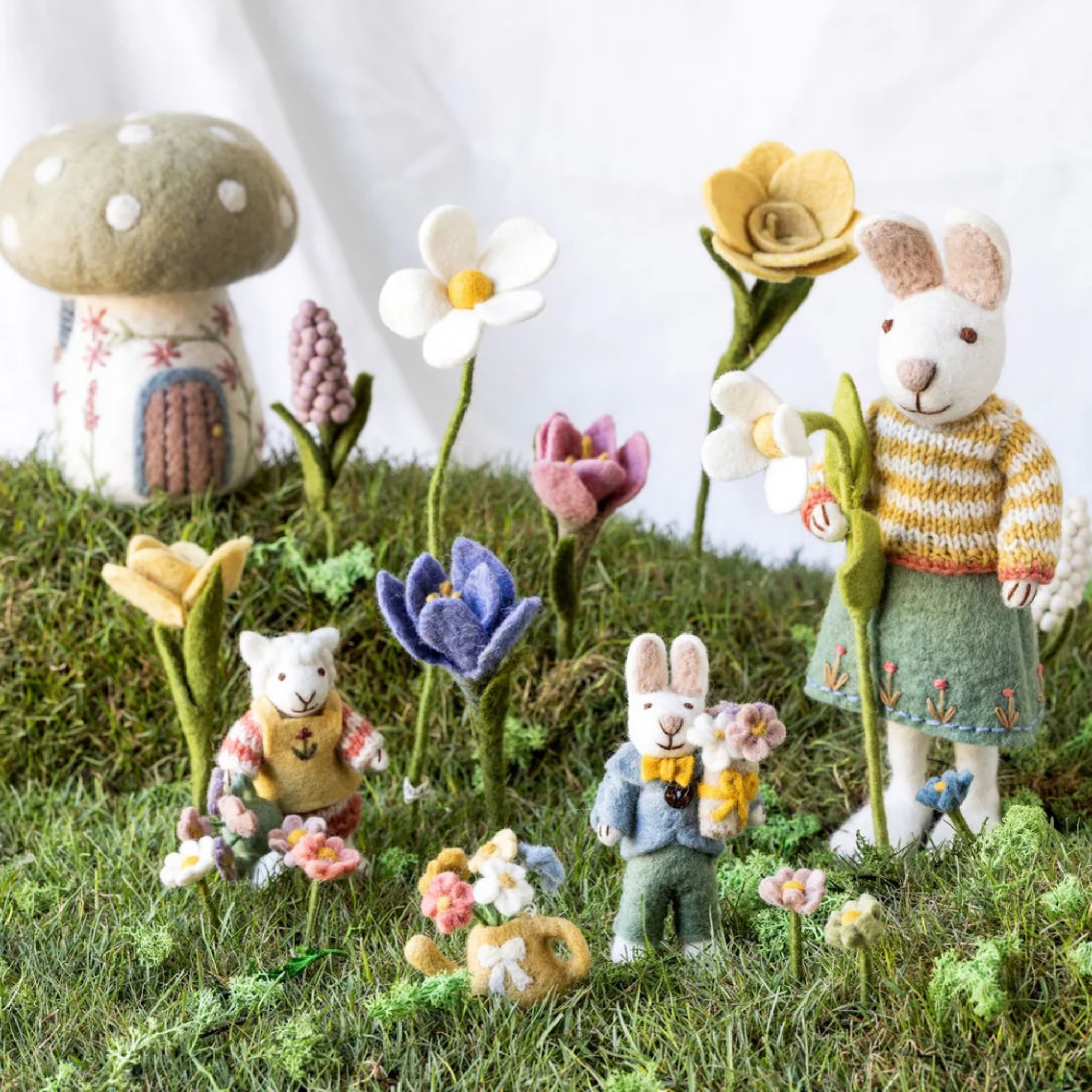 Spring Mushroom House Felt Decoration Large