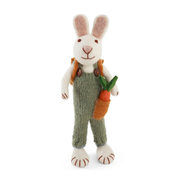 Felt Bunny Boy Carrot & Backpack Figurine Medium