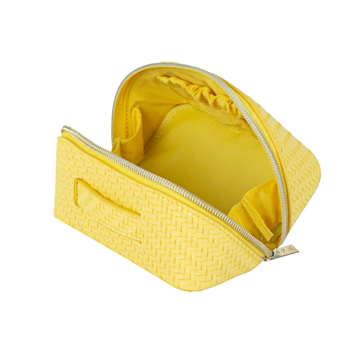 Herringbone Beauty Bag Small Lemon