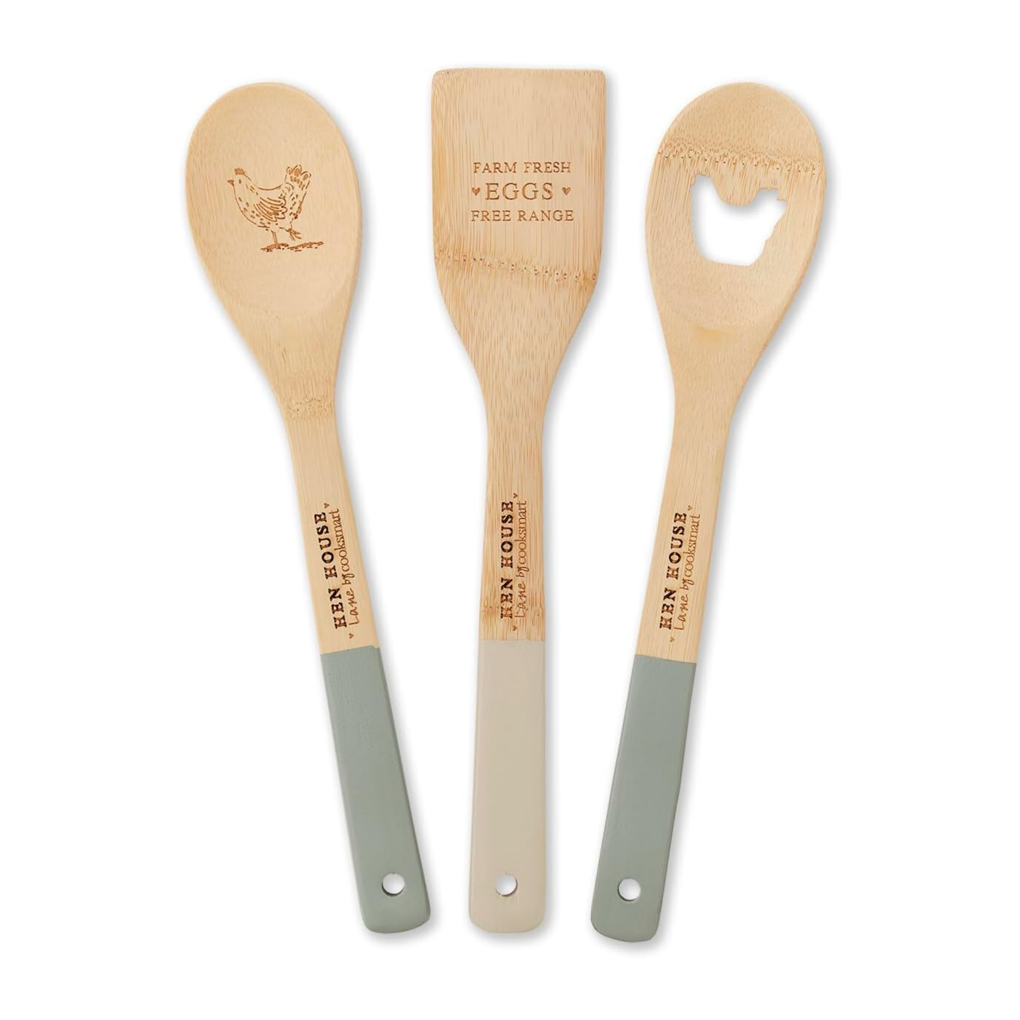 Set Of 3 Bamboo Utensils Hen House Lane