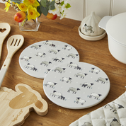 Set Of 2 Trivets Highland Sheep