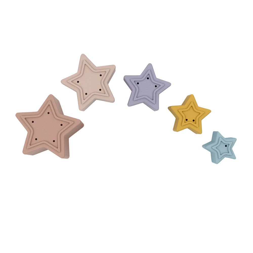 Silicone Nesting Stars Multi Rose