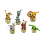 Wooden Dancing Push Puppet Jungle Animal Giraffe