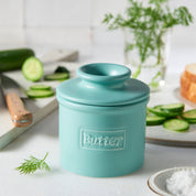 The Original Butter Bell® Crock Cafe Matte Aqua