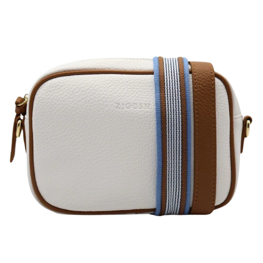 Ruby Sports Cross Body Bag Dual Tone White Tan