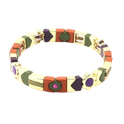 Rust Flower Candy Tile Bracelet