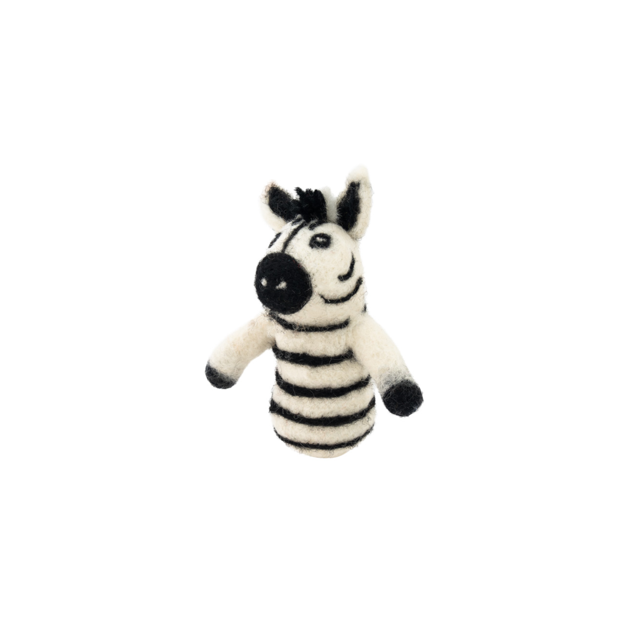 Felted Finger Puppet Zebra