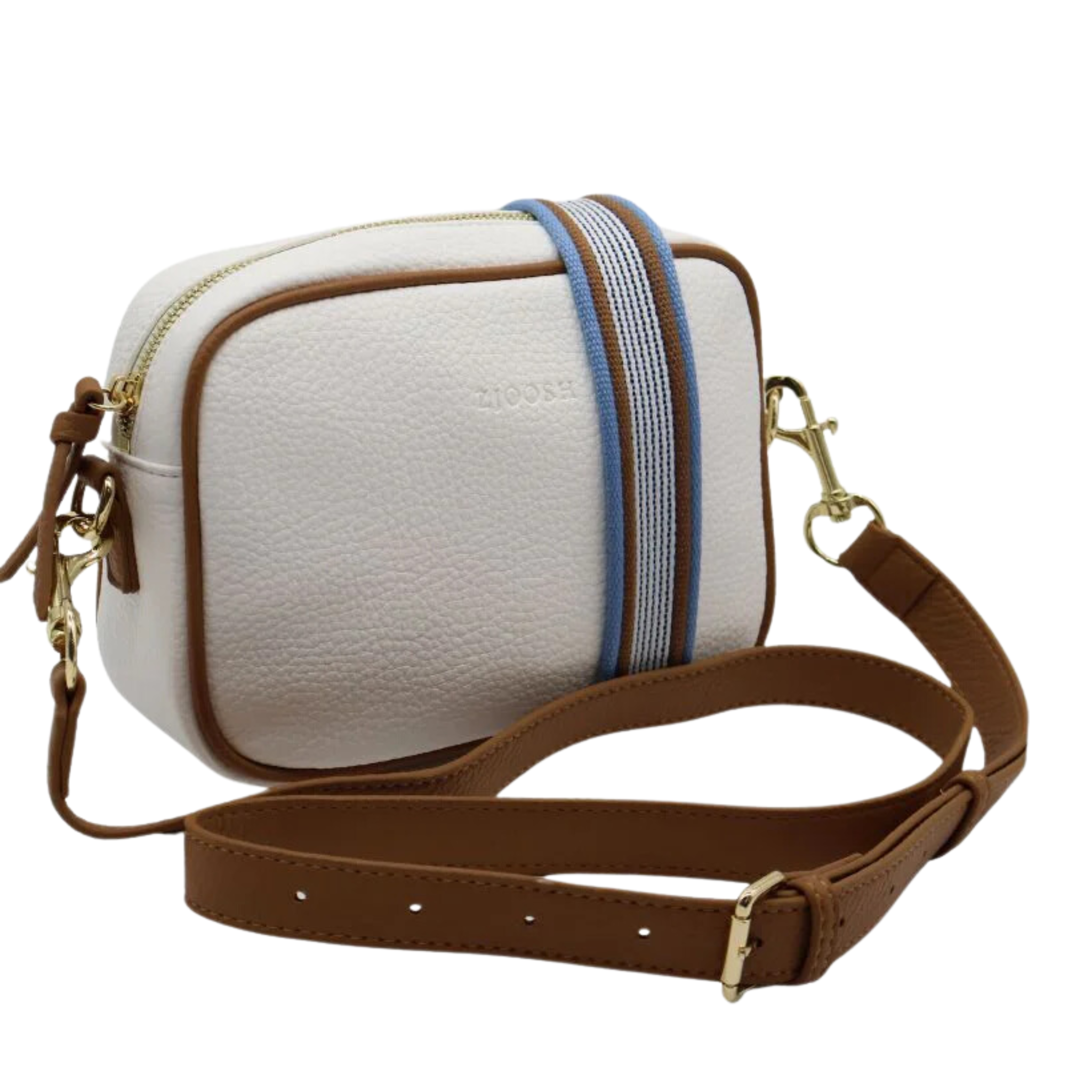 Ruby Sports Cross Body Bag Dual Tone White Tan