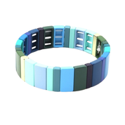 Ocean and Gold Wide Tile Bracelet