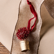Beaded Pompom Bell Decoration Red