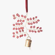Hanging Beaded Bell Red