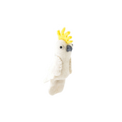 Handmade Felted Finger Puppet Cockatoo