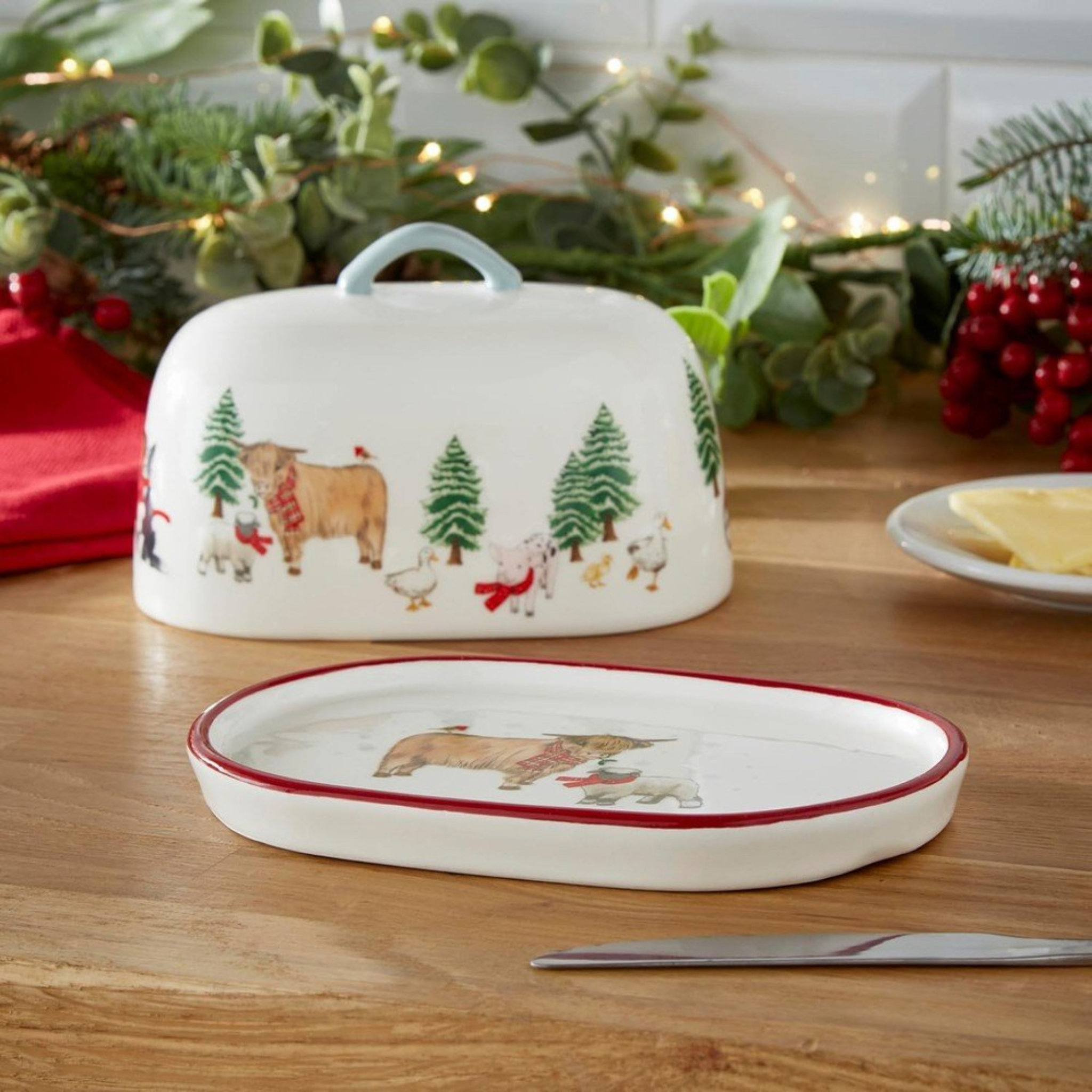 Butter Dish Christmas On The Farm