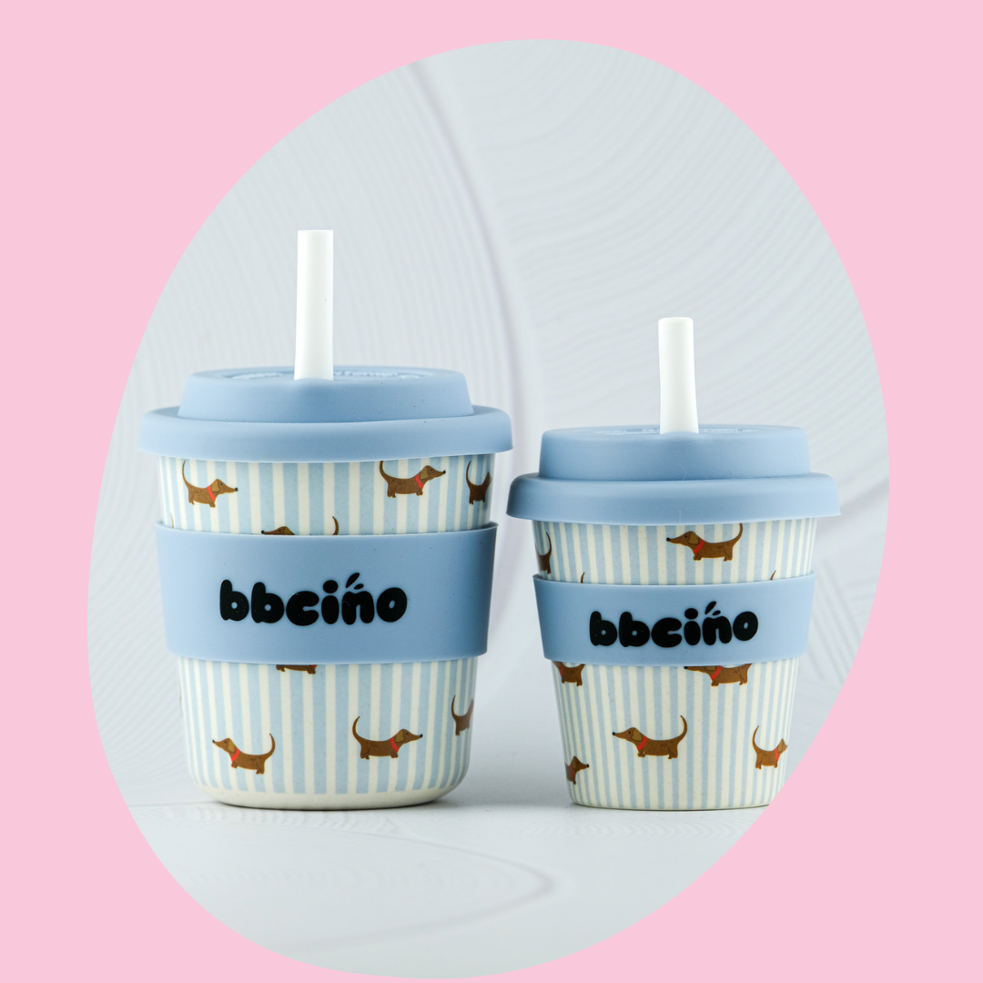 Reusable BambinoCino Bamboo Cup Dash in Blue 240ml