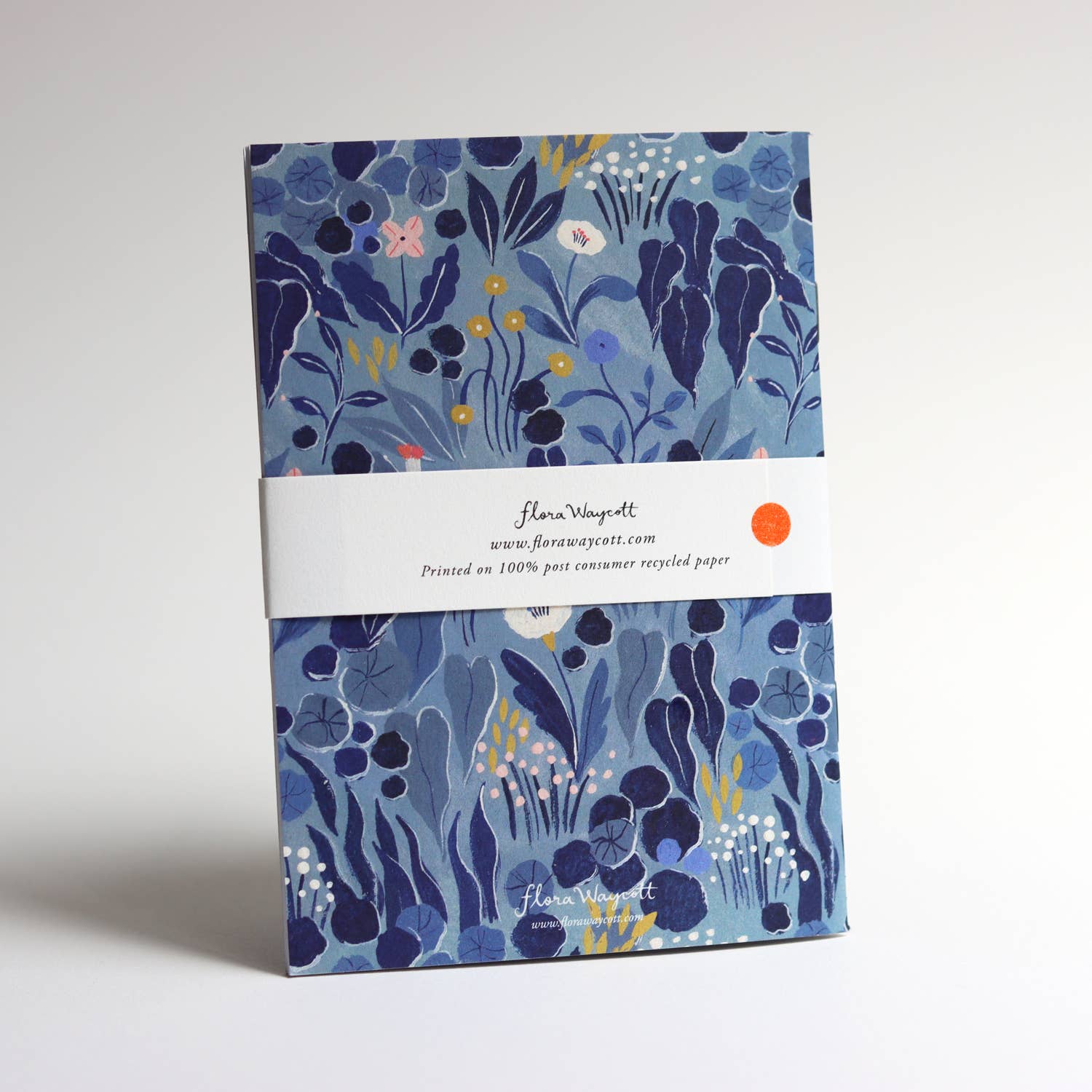 Blue Grey Floral Pocket Notebook