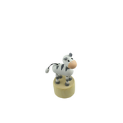 Wooden Dancing Push Puppet Jungle Animal Zebra