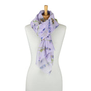 Purple Lavender Bees Garden Scarf