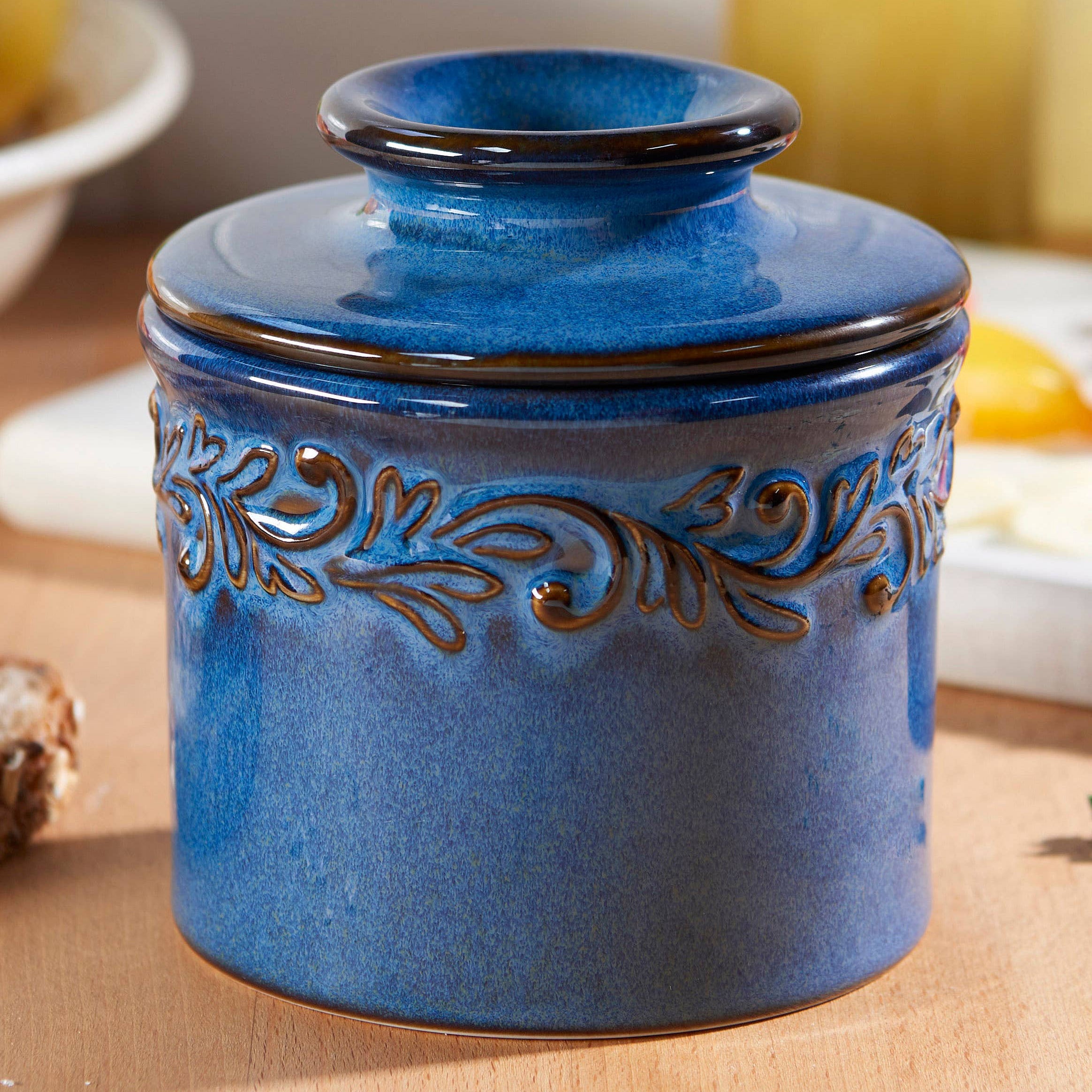 The Original Butter Bell® Crock Antique Denim Blue