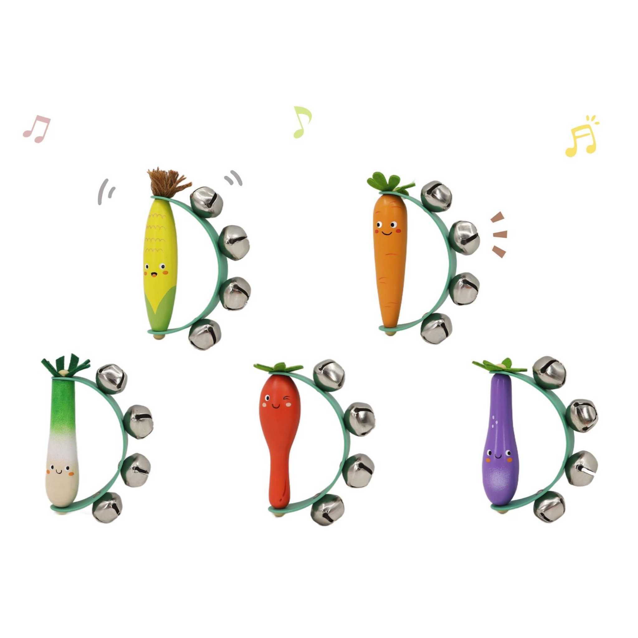 Wooden Veggie Handbell Carrot