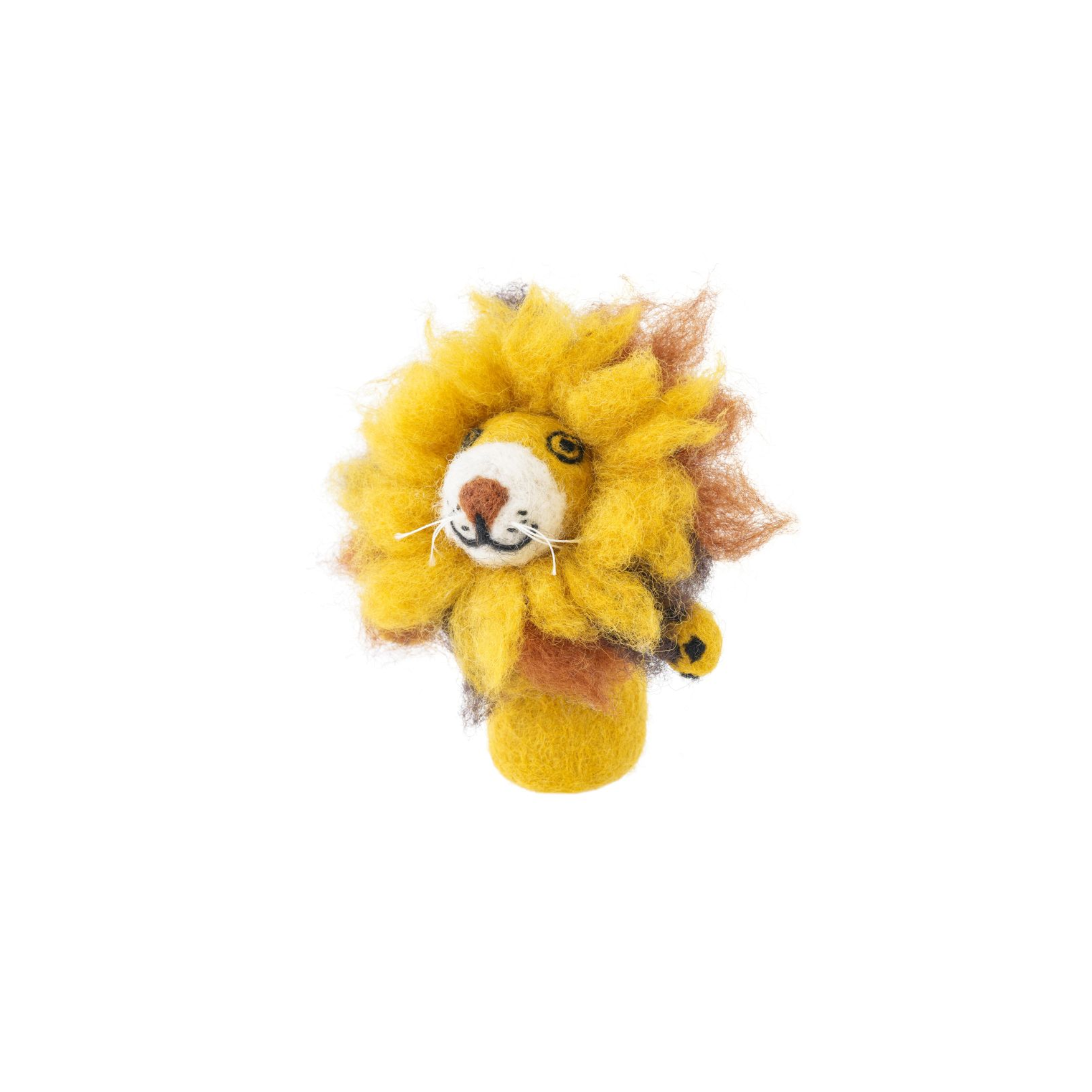 Handmade Felted Finger Puppet Lion