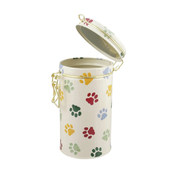 Clip Lid Cylinder Tin Polka Paws