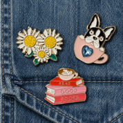 Flowers Memento Pin White