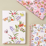 A5 Textured Soft Cover Notebook Pink Butterfly