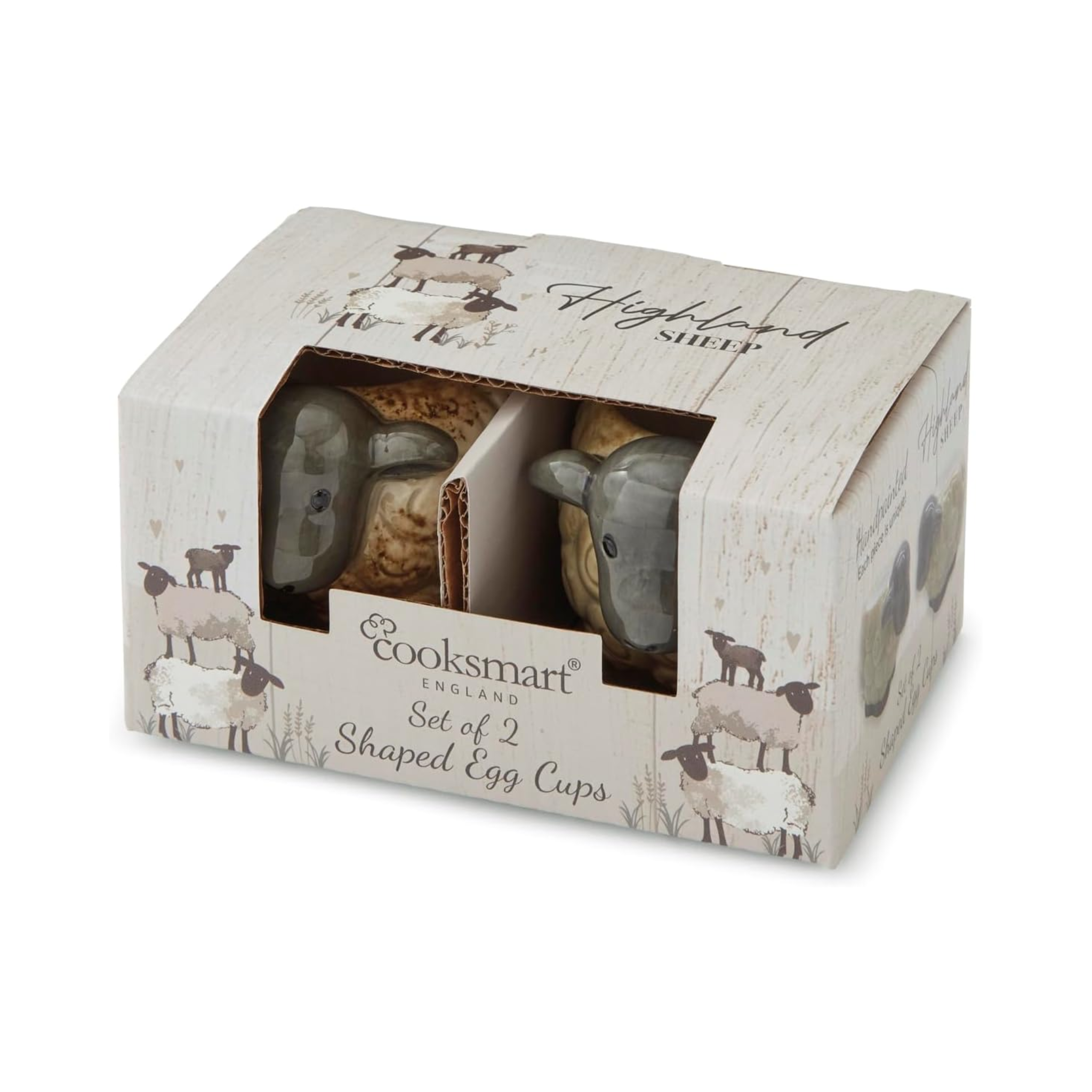 Set Of 2 Egg Cups Highland Sheep