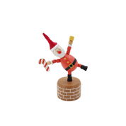 Wooden Dancing Push Puppet Christmas Santa