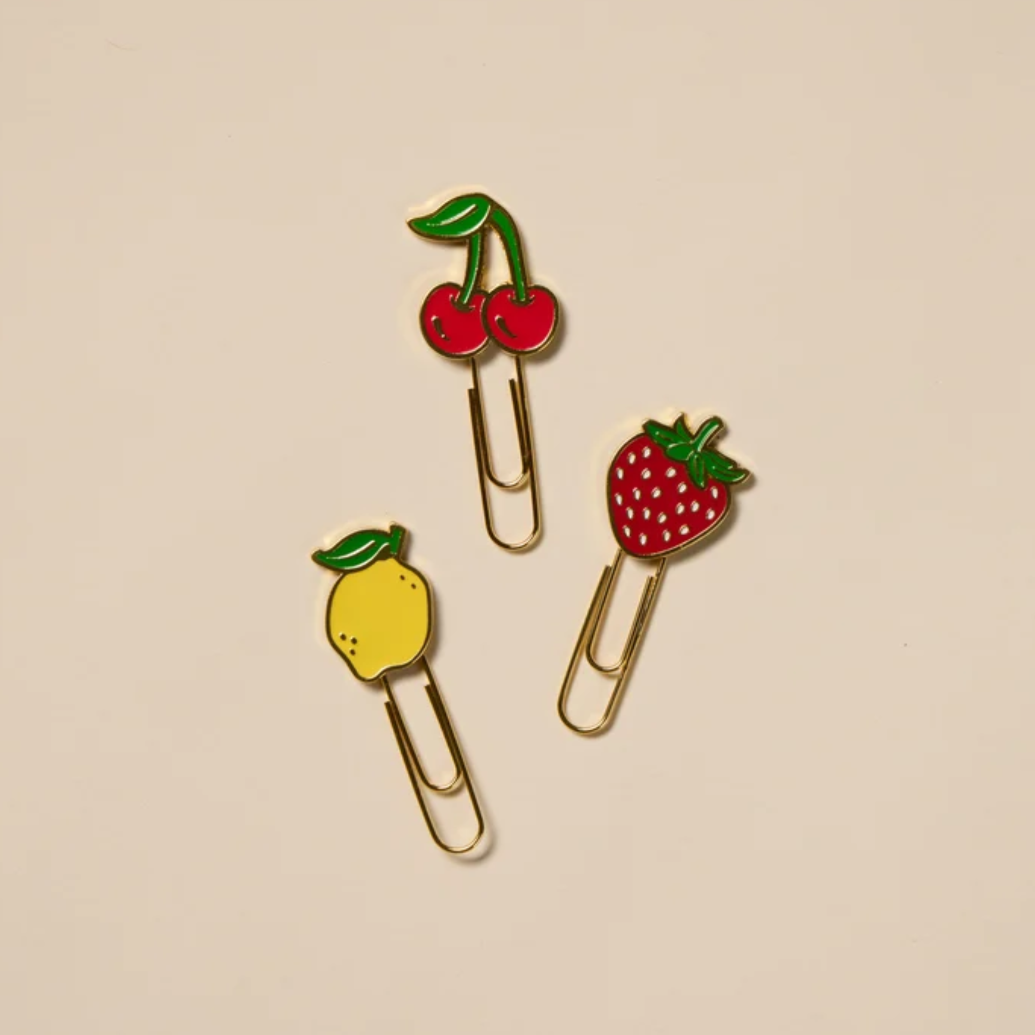 Set Of 3 Paperclips Fruit