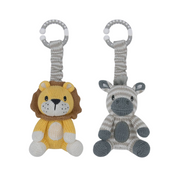 2 Pack Stroller Toy Zebra & Lion