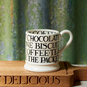 Black Toast All Over Writing 1/2 Pint Mug