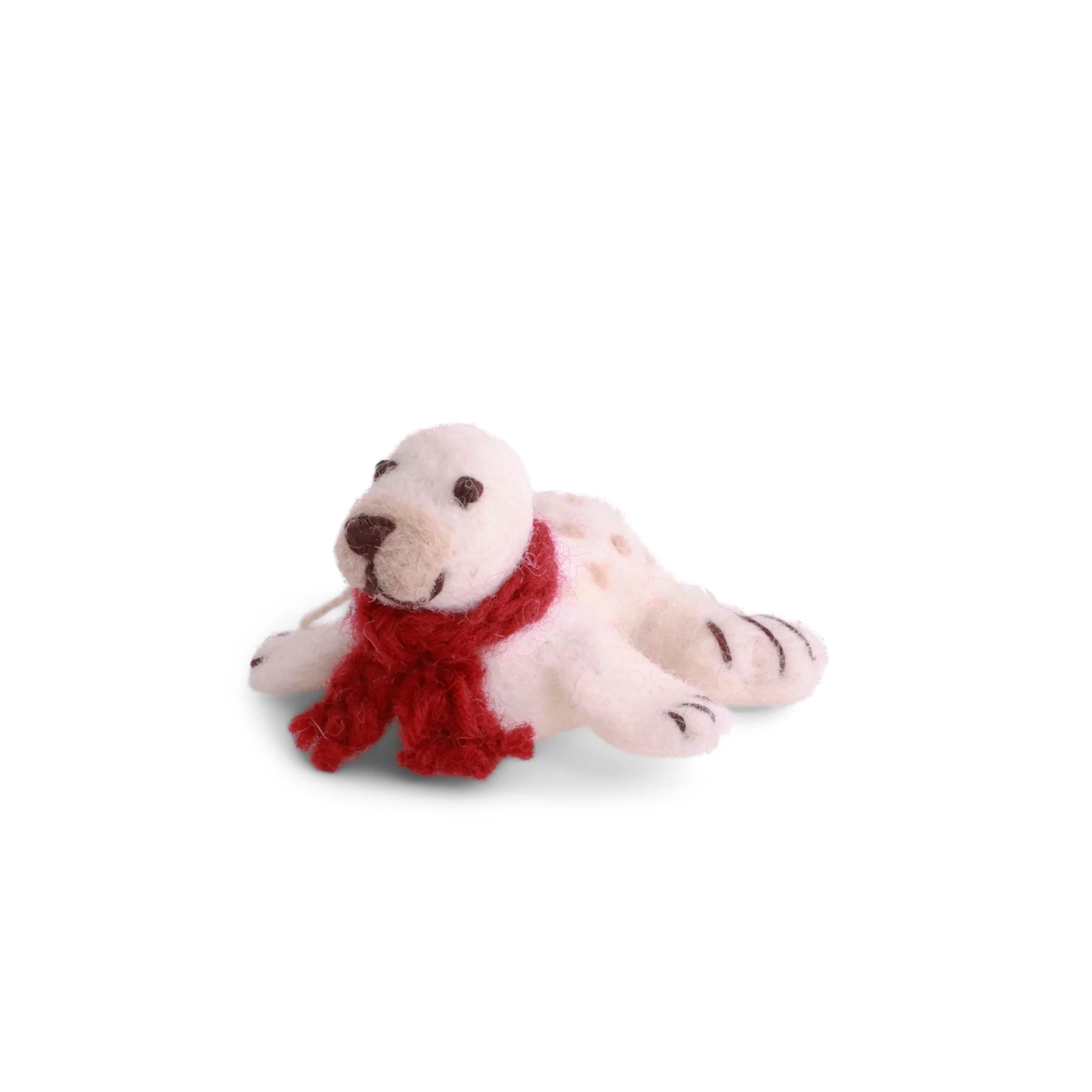 Felt Christmas Baby Seal Red Scarf Decoration