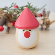 Wooden Christmas Santa Maraca Shake Red