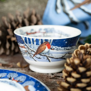 Midnight Robin Small Old Bowl