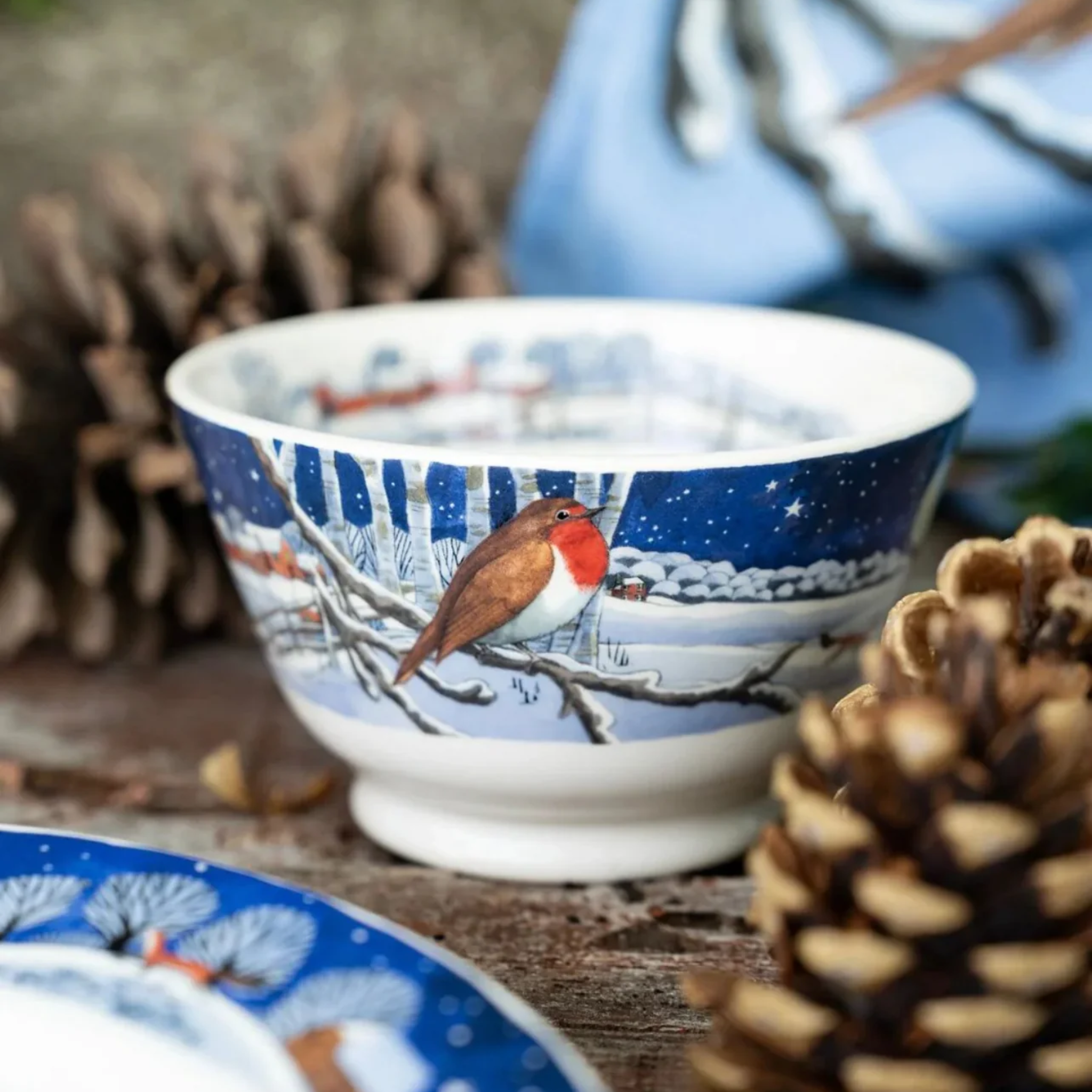 Midnight Robin Small Old Bowl