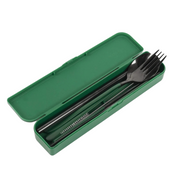 Take Me Away Cutlery Kit Black with Forest Green Handle